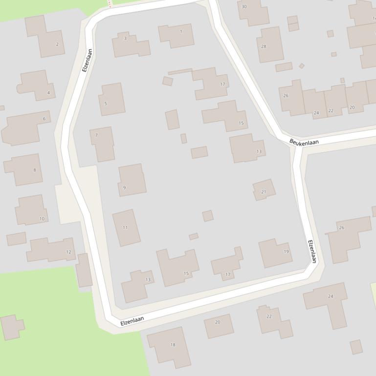 Kaart van de Elzenlaan.