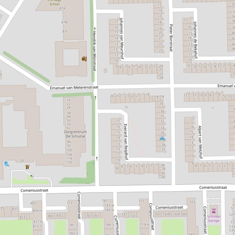 Kaart van de Emanuel van Meterenstraat.