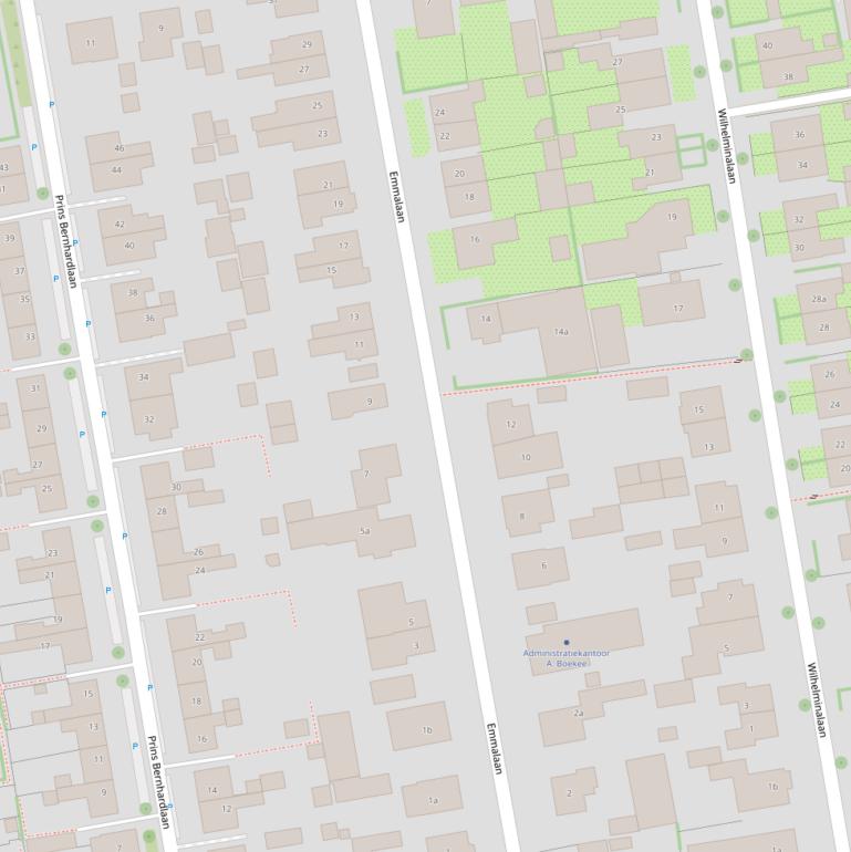 Kaart van de Emmalaan.