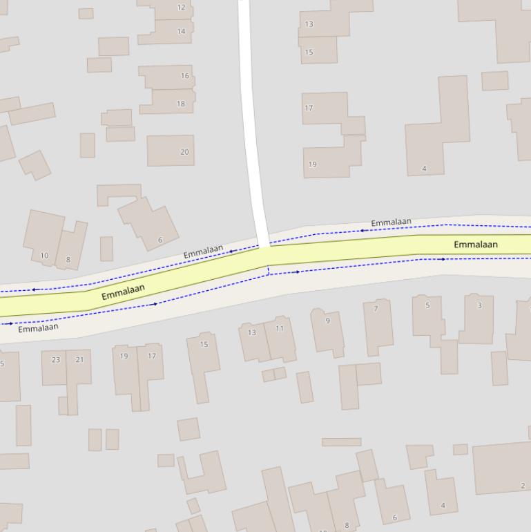 Kaart van de Emmalaan.