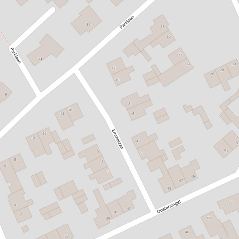 Kaart van de Emmalaan.
