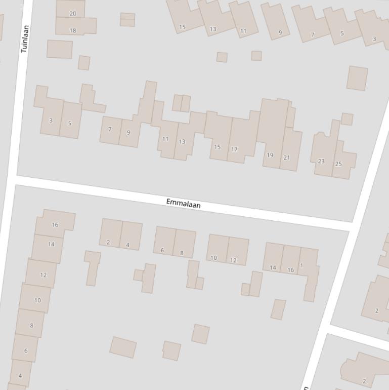 Kaart van de Emmalaan.