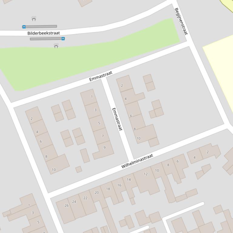 Kaart van de Emmastraat.