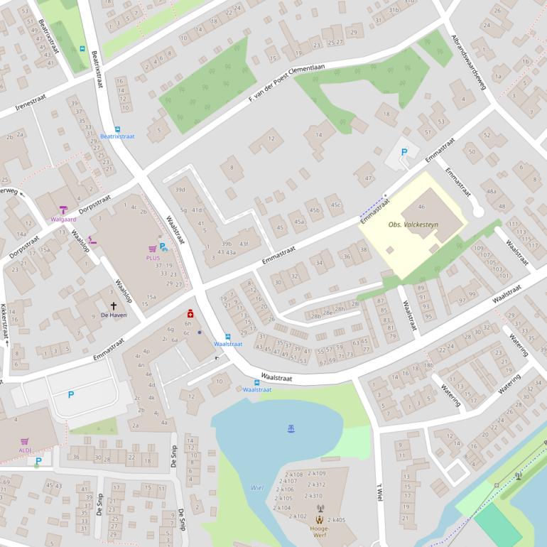 Kaart van de Emmastraat.