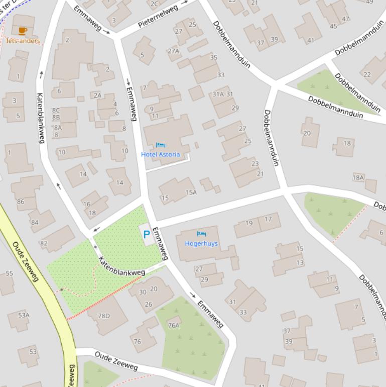 Kaart van de Emmaweg.