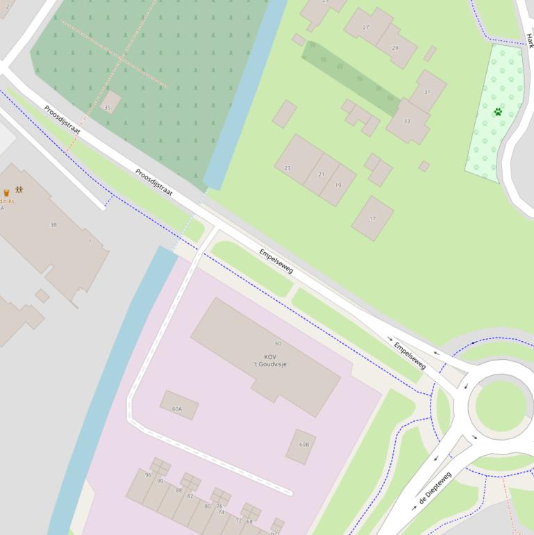 Kaart van de Empelseweg.