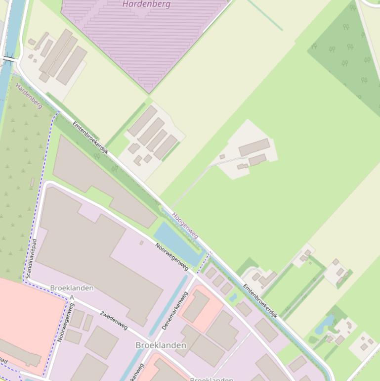 Kaart van de Emtenbroekerdijk.