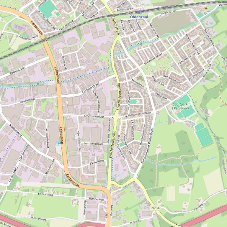 Kaart van de Enschedesestraat.