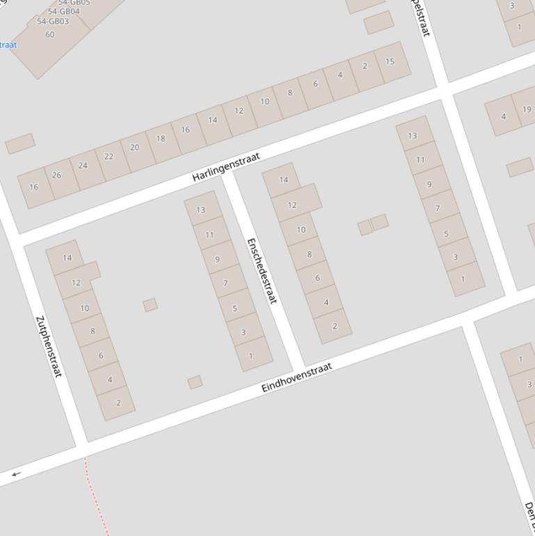 Kaart van de Enschedestraat.