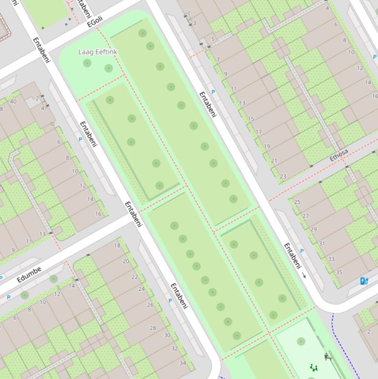 Kaart van  Entabeni.