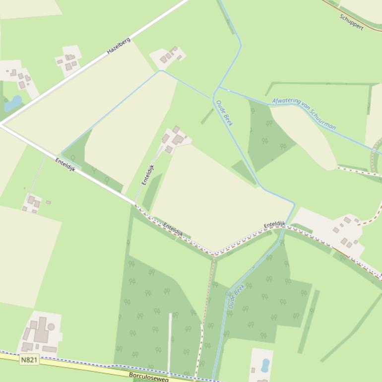 Kaart van de Enteldijk.