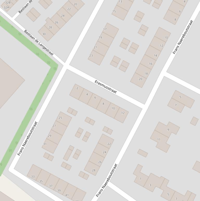 Kaart van de Erasmusstraat.