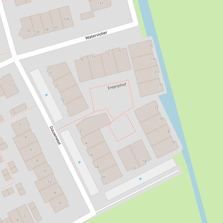 Kaart van de Ereprijshof.