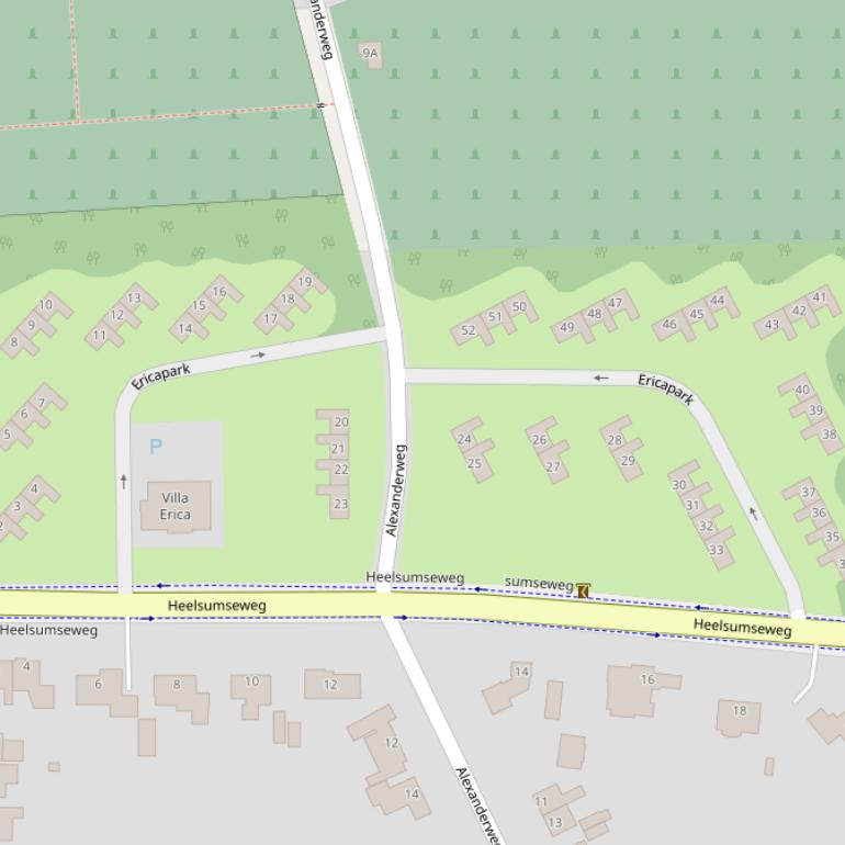 Kaart van het Ericapark.