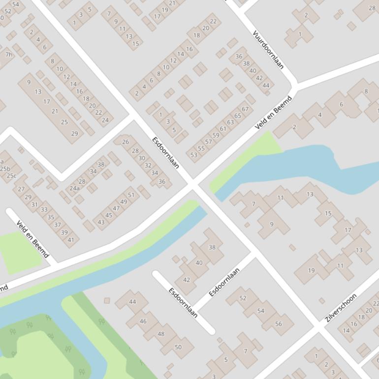 Kaart van de Esdoornlaan.