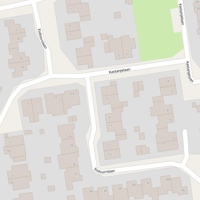 Kaart van de Esdoornlaan.