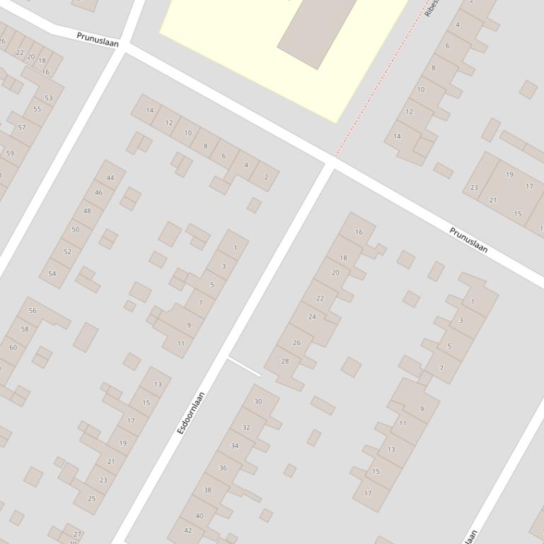 Kaart van de Esdoornlaan.