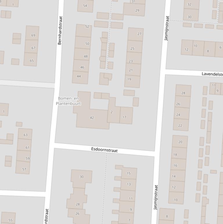 Kaart van de Esdoornstraat.