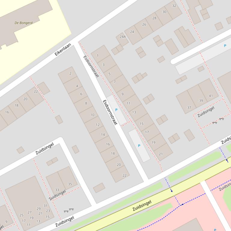 Kaart van de Esdoornstraat.