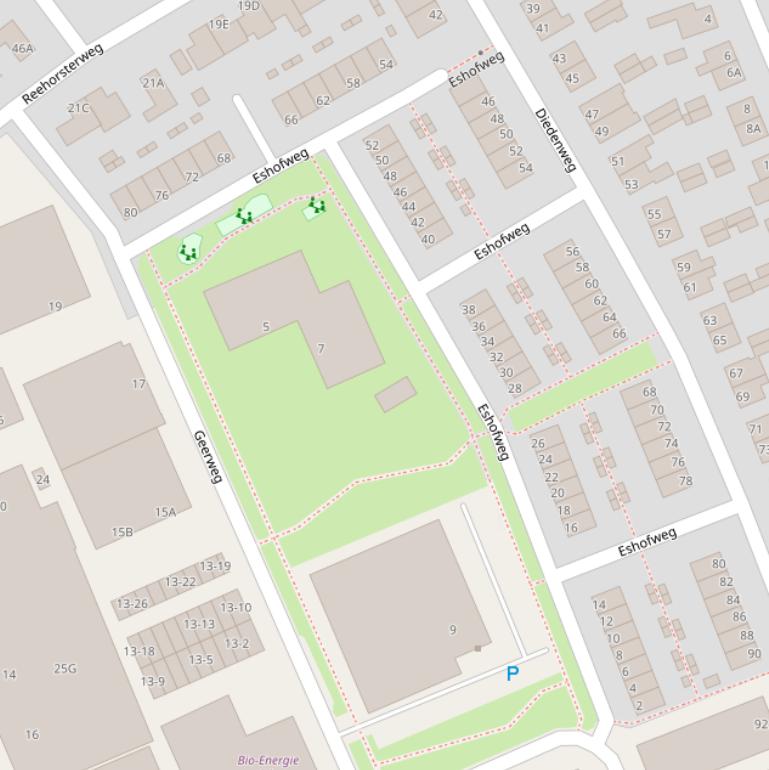 Kaart van de Eshofweg.