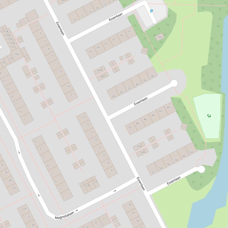 Kaart van de Essenlaan.