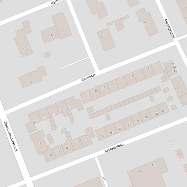 Kaart van de Essenlaan.