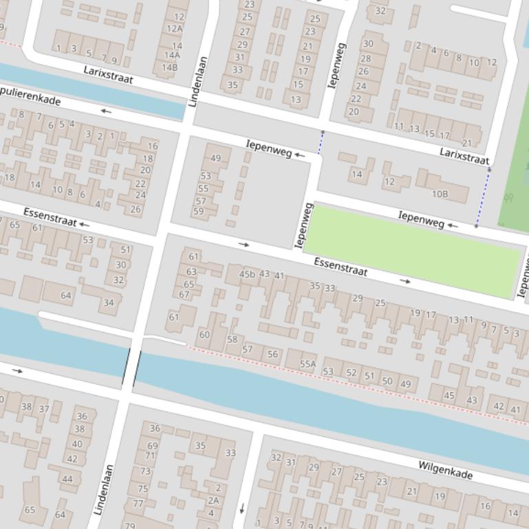 Kaart van de Essenstraat.