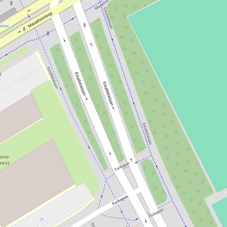 Kaart van de Estafettelaan.