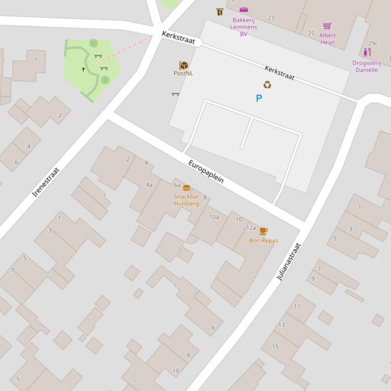 Kaart van het Europaplein.