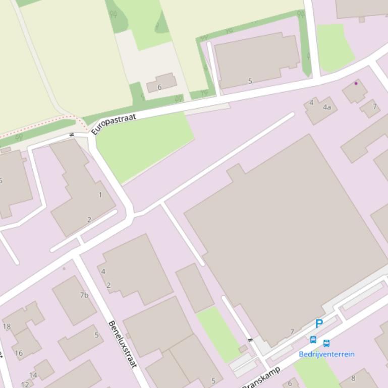 Kaart van de Europastraat.