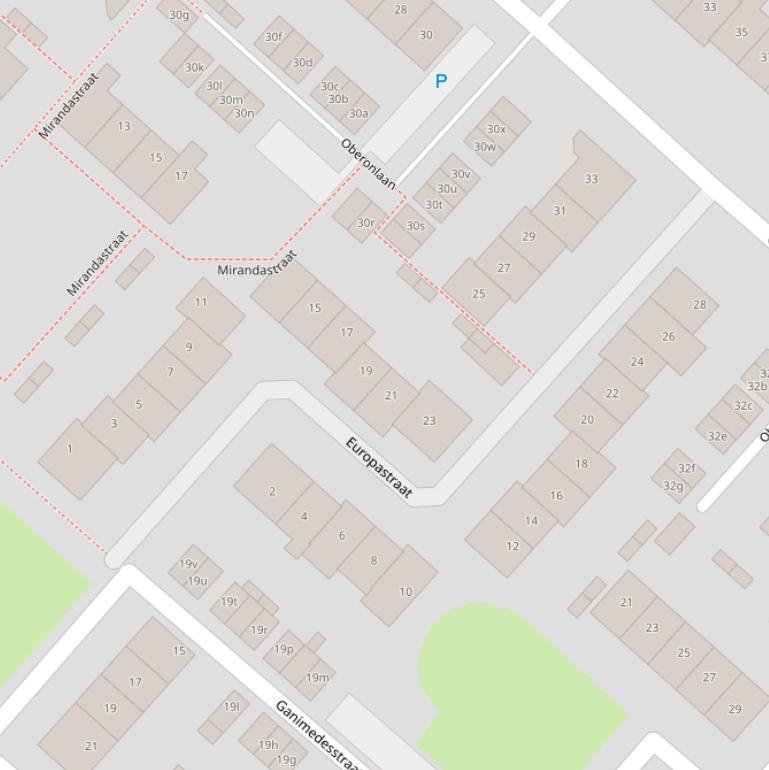 Kaart van de Europastraat.