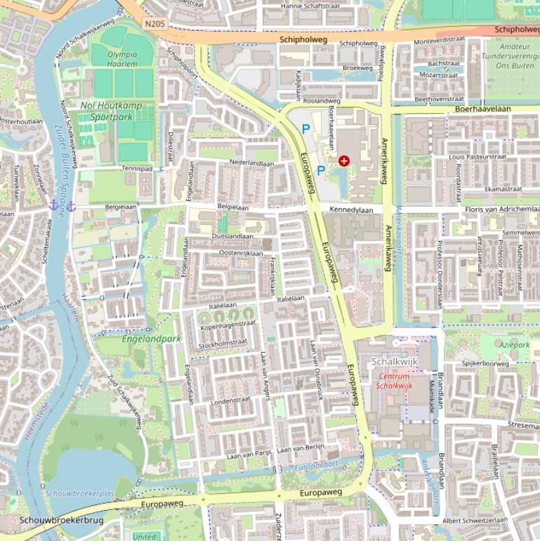 Kaart van de Europaweg.