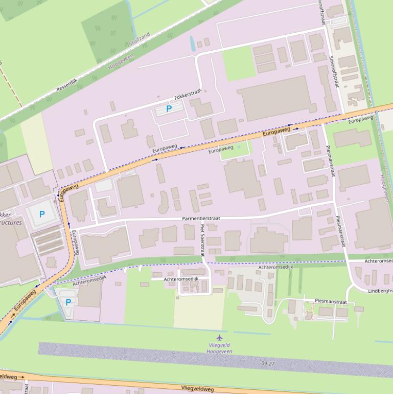 Kaart van de Europaweg.