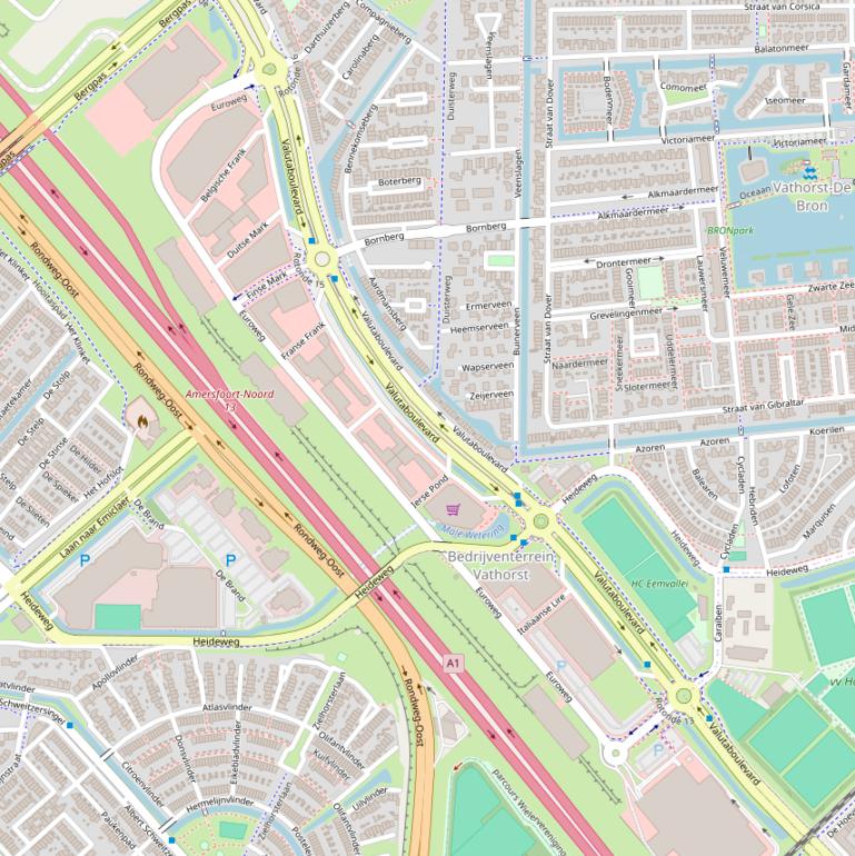 Kaart van de Euroweg.