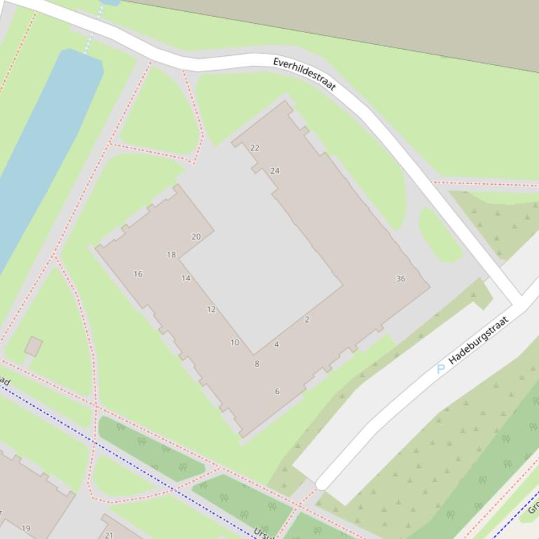 Kaart van de Everhildestraat.