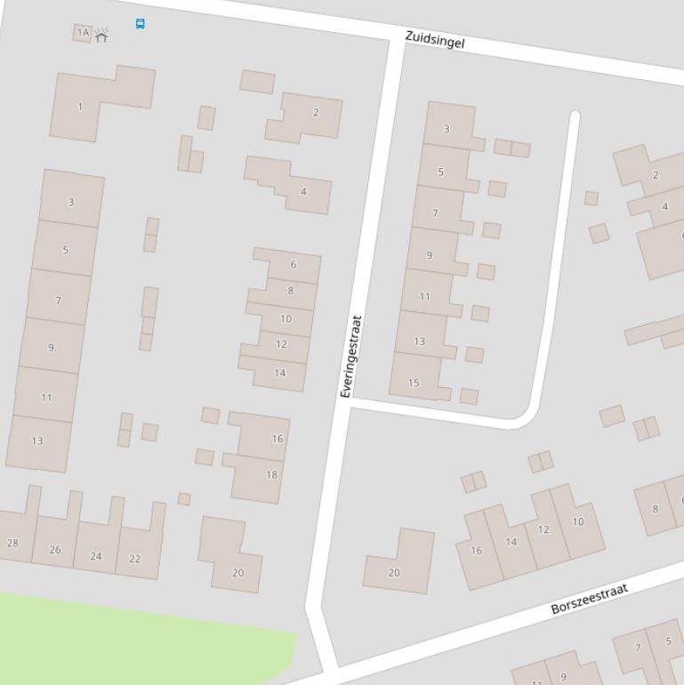 Kaart van de Everingestraat.