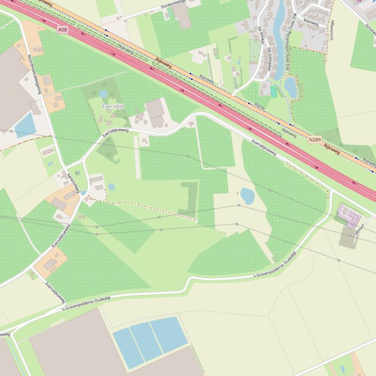 Kaart van de Eversdijkseweg.