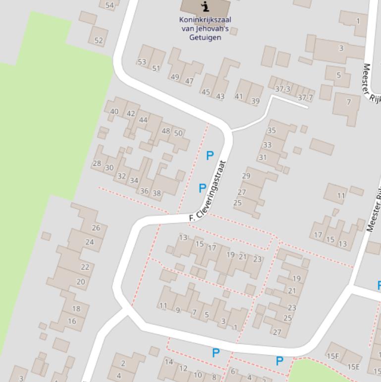 Kaart van de F. Cleveringastraat.