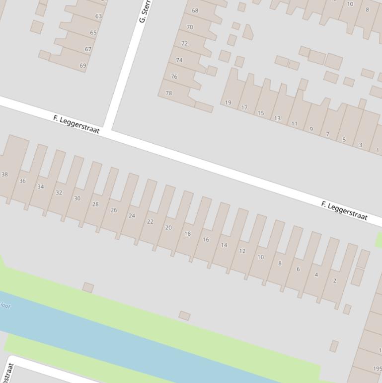 Kaart van de F. Leggerstraat.