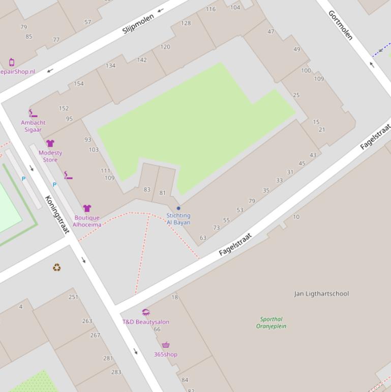 Kaart van de Fagelstraat.