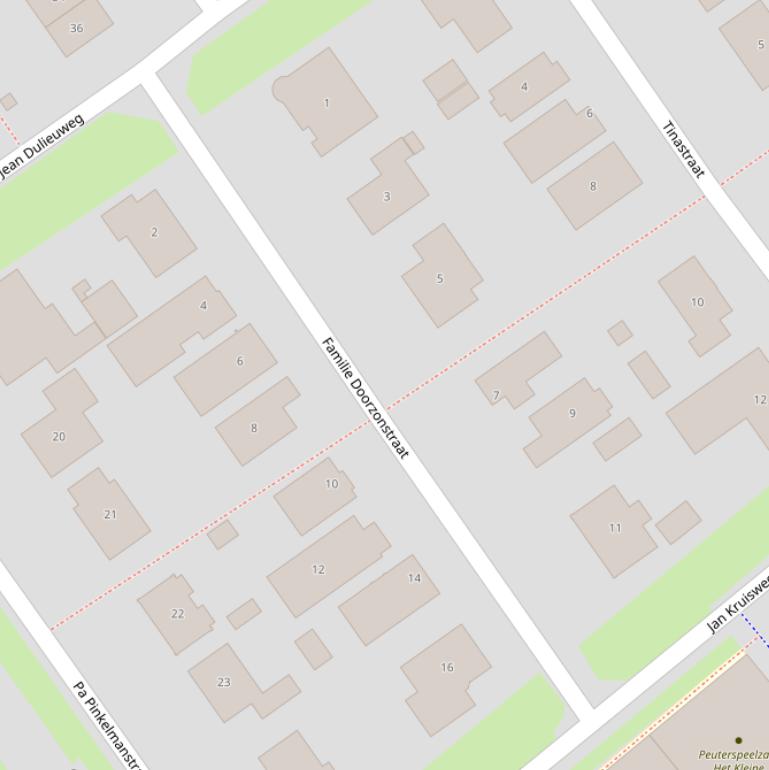 Kaart van de Familie Doorzonstraat.