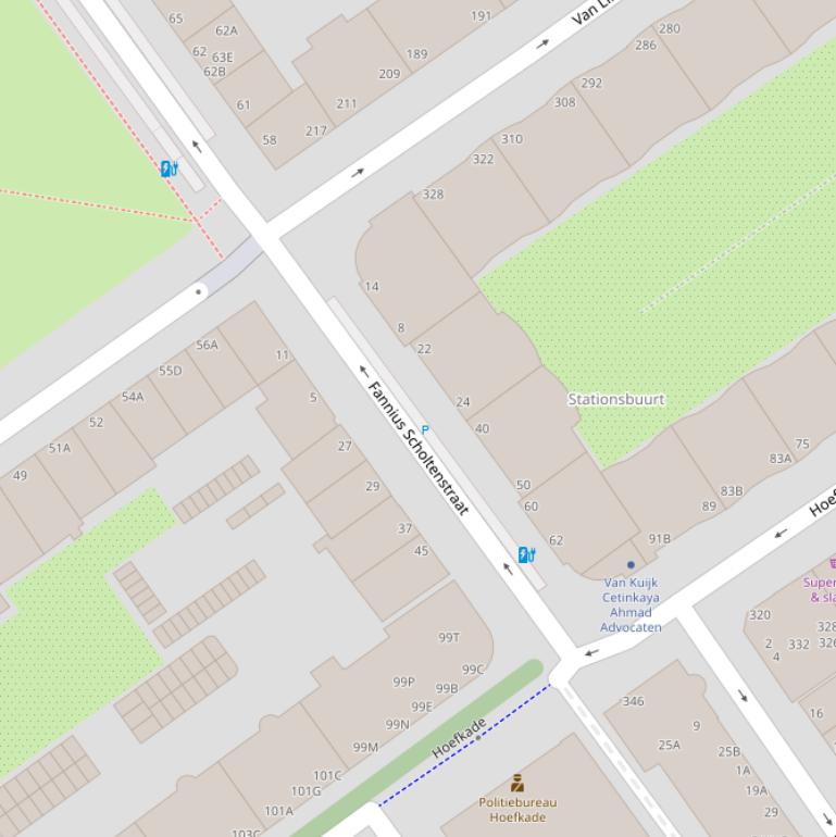 Kaart van de Fannius Scholtenstraat.