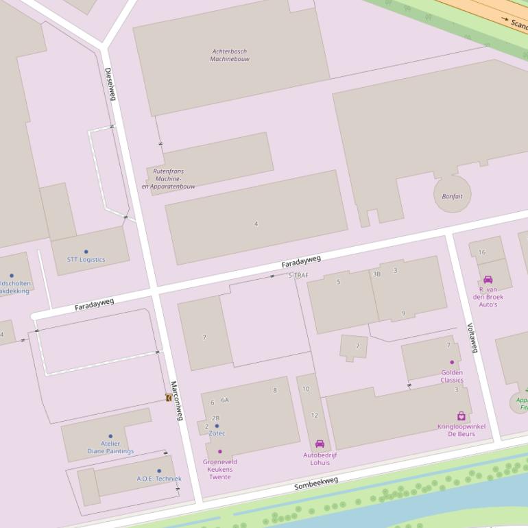 Kaart van de Faradayweg.