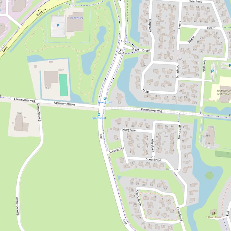 Kaart van de Farmsumerweg.