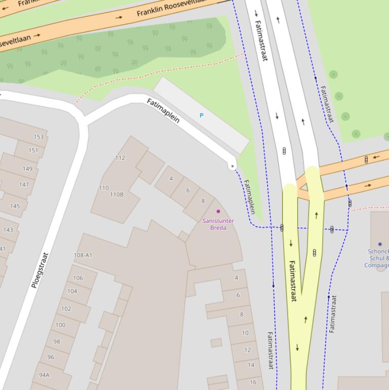 Kaart van het Fatimaplein.