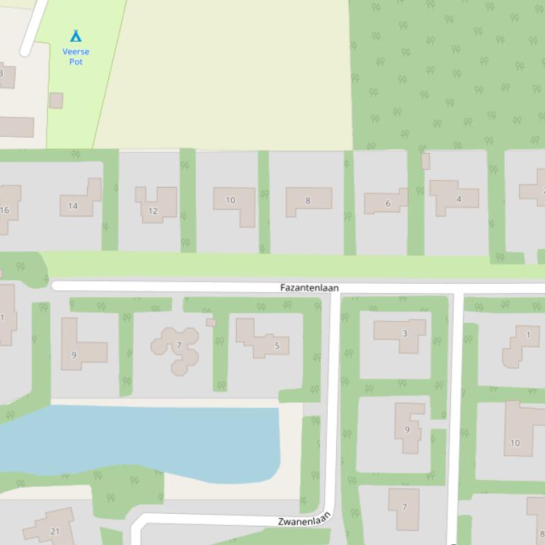 Kaart van de Fazantenlaan.