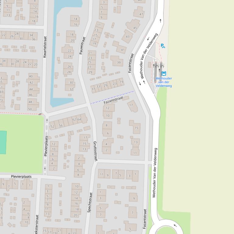 Kaart van de Fazantstraat.
