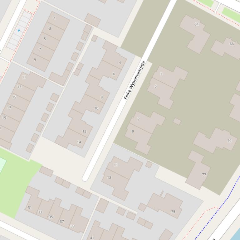 Kaart van  Feike Wybrensstrjitte.