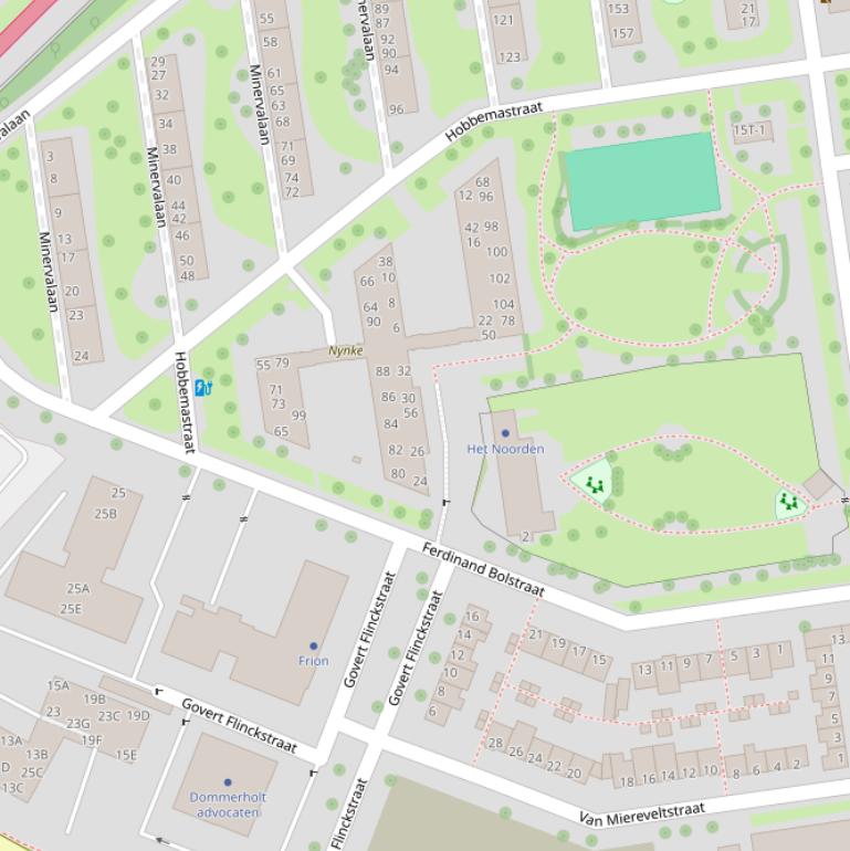 Kaart van de Ferdinand Bolstraat.