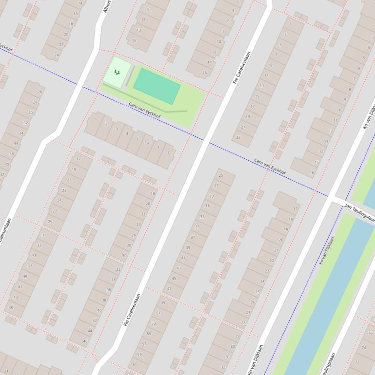 Kaart van de Fie Carelsenlaan.